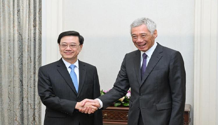 香港特首李家超7月24日与新加坡总理李显龙会面