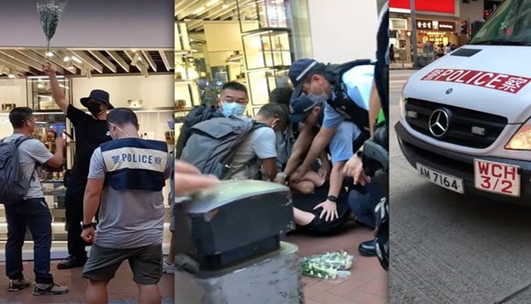 十一举白花 “美国队长”遭港警压倒在地带走