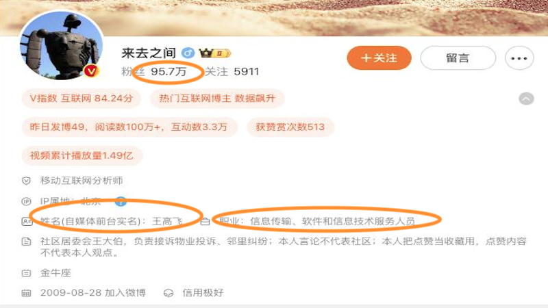 微博CEO王高飞登记真实姓名