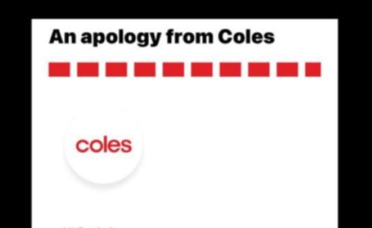 Coles 道歉信