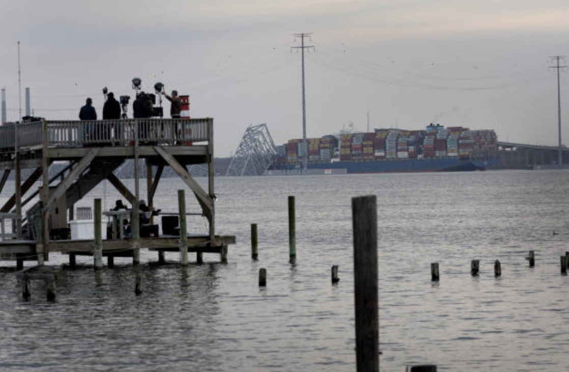 美国东部马里兰州巴尔的摩市（Baltimore）的凯伊桥坍塌