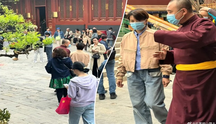 中共官媒央视前主持人董卿4月21日与友人出现在北京雍和宫。