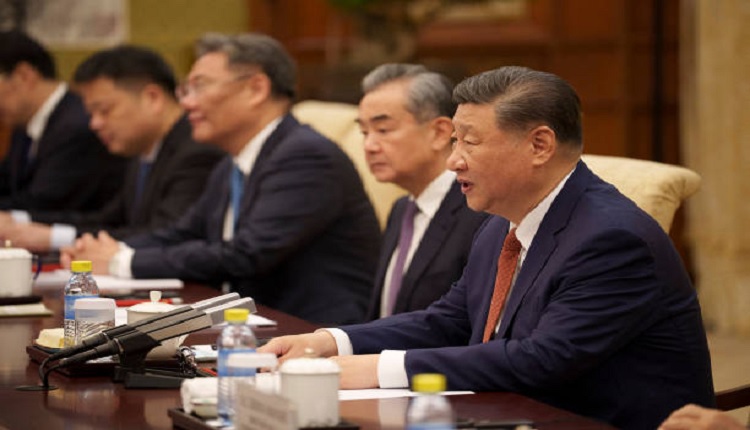 中共總書記習近平7月29日在北京釣魚台國賓館會見義大利總理梅洛尼