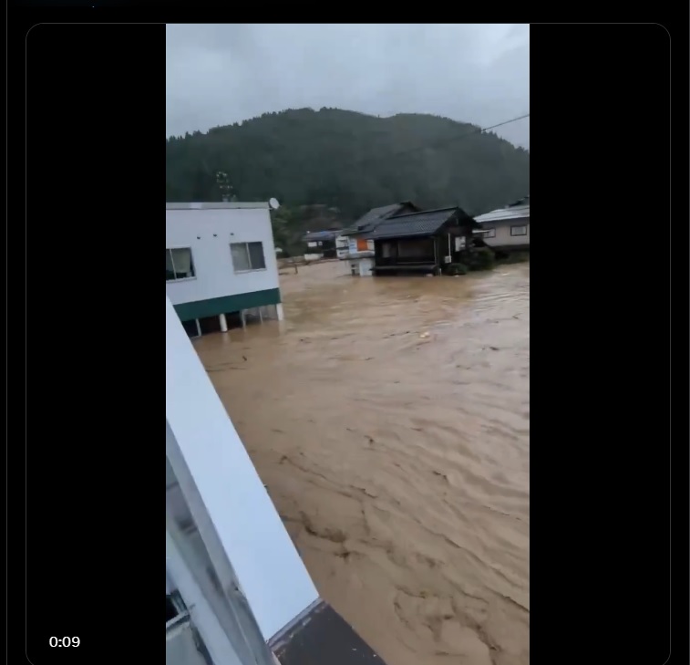 日本能登半岛暴雨破纪录